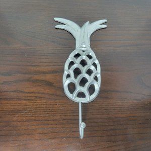 Pineapple Wall Hook Silver Cast Iron Metal Coat Keys Leash Home Decor MCM